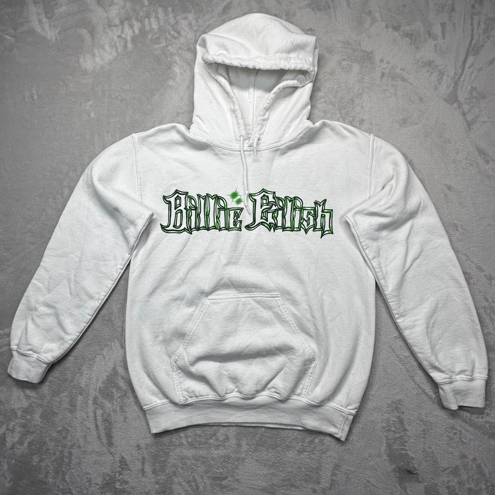 Billie Eilish 2019 Lash Music Tour Hoodie Womens Small White Graphic Sweatshirt